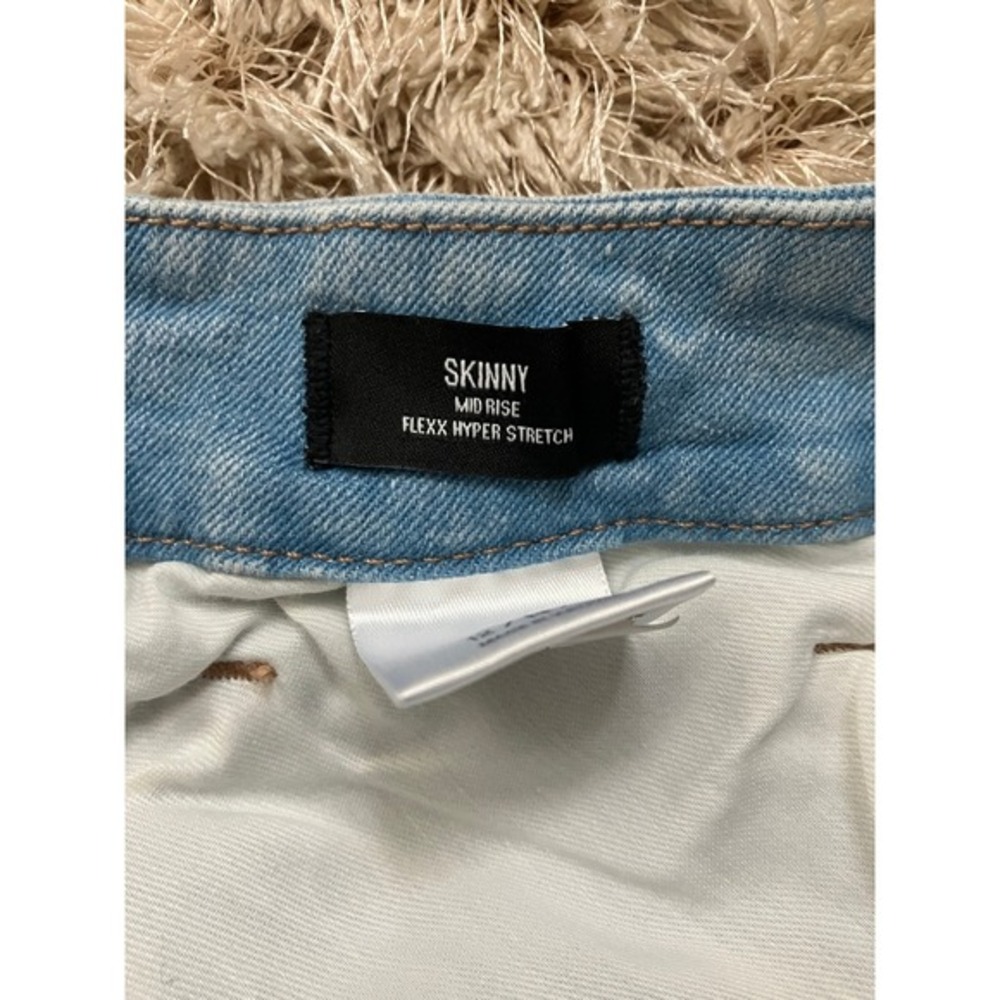 Express Skinny Mid Rise Hyper Stretch Light Wash Jeans Women Size Short 12 14 16 - Picture 5 of 10
